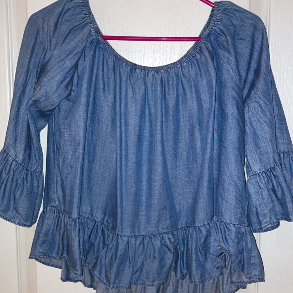 Jean off the shoulder top